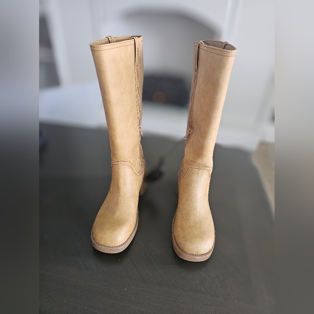 No Boundaries Tan Heeled Riding Boots